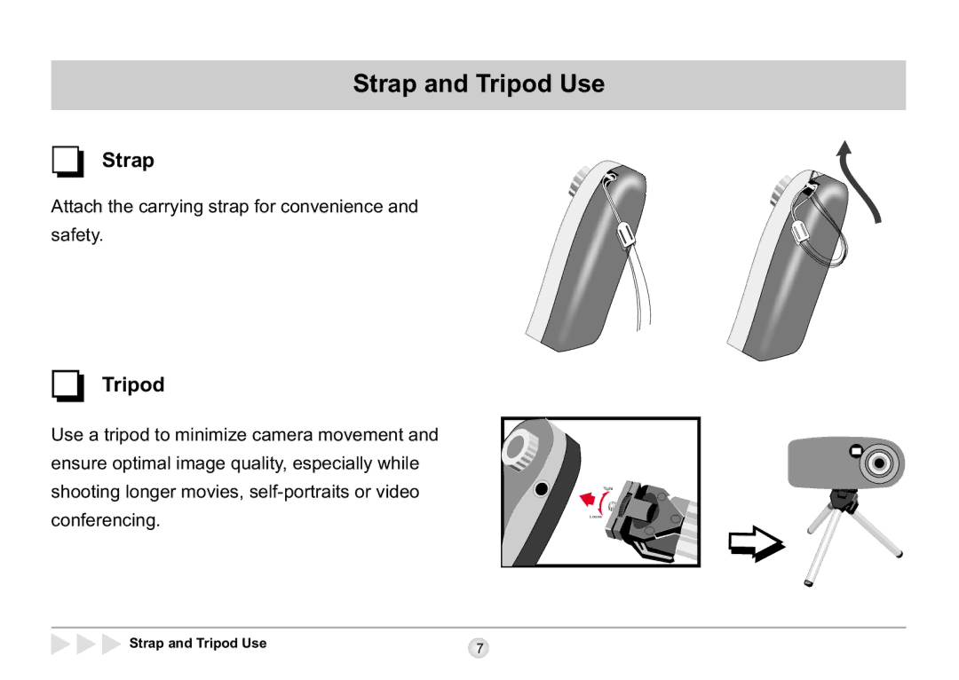 AIPTEK SD 2Mega manual Strap and Tripod Use 