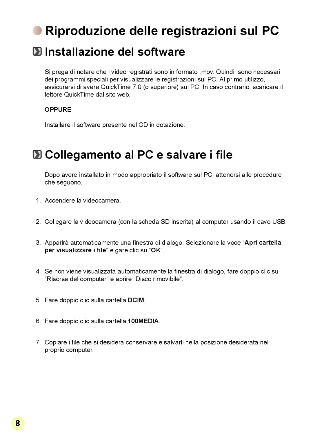 AIPTEK Z5X5P Riproduzione delle registrazioni sul PC, Installazione del software, Collegamento al PC e salvare i file 