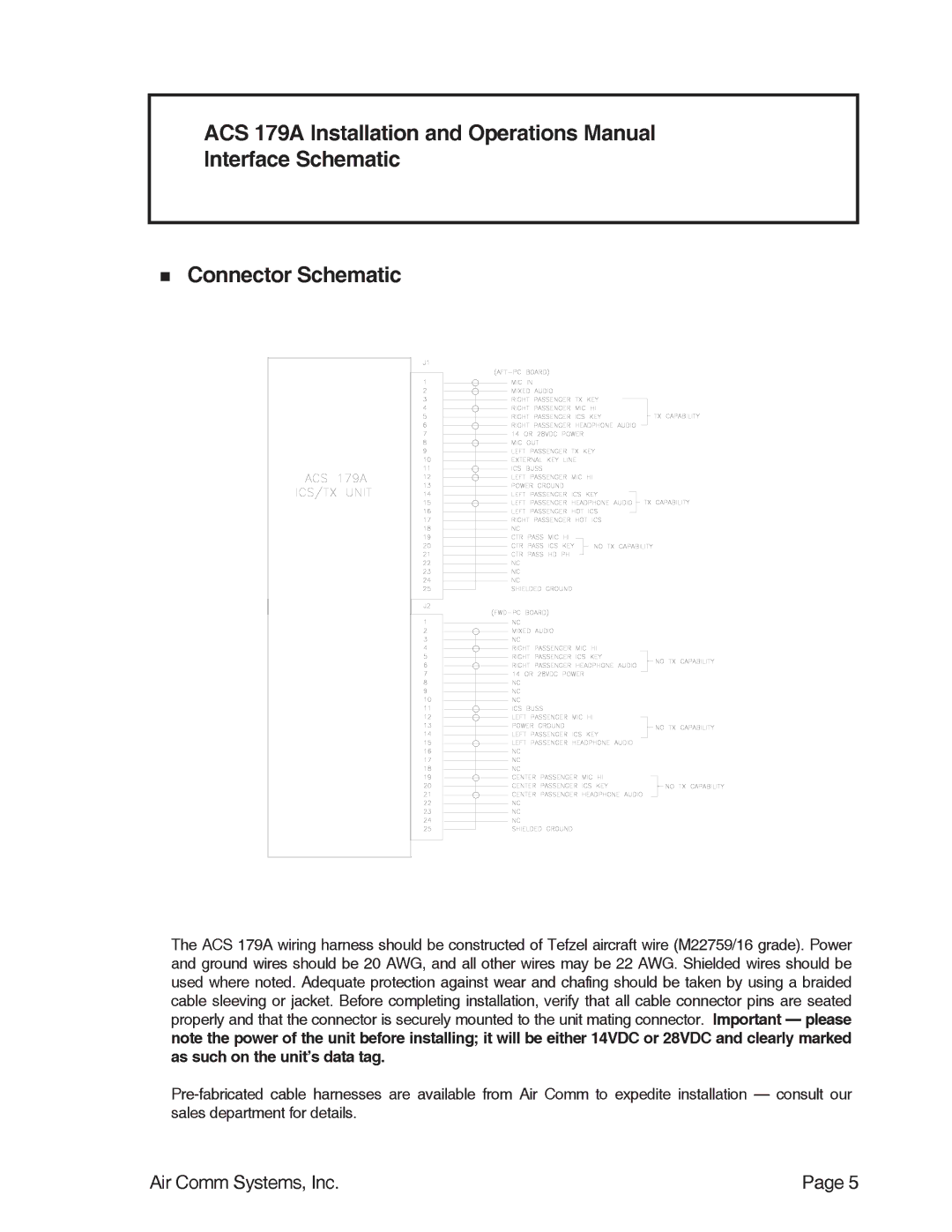 Air Comm Systems ACS 179A manual 