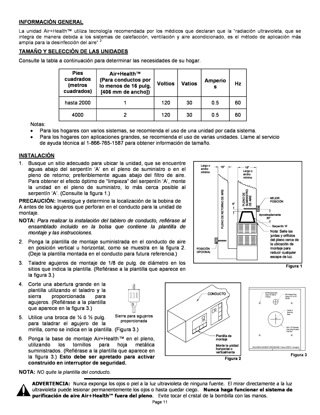 Air Health AH-1, AH-RL instruction sheet Información General 