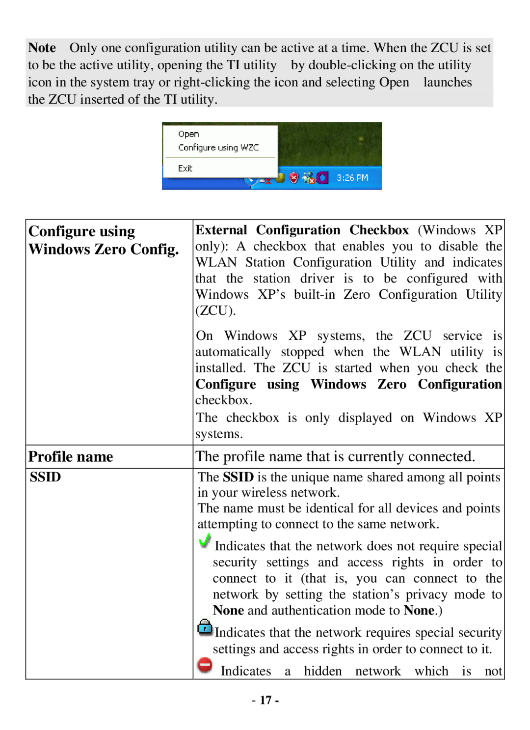 Air Health WL-8000 Series External Configuration Checkbox Windows XP, Configure using Windows Zero Configuration 