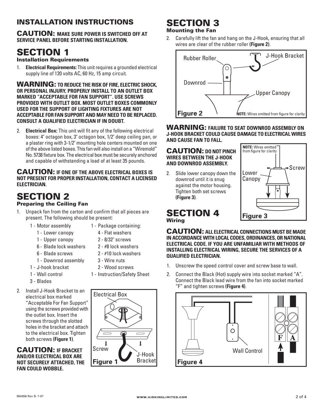 Air King 9848 manual Section 