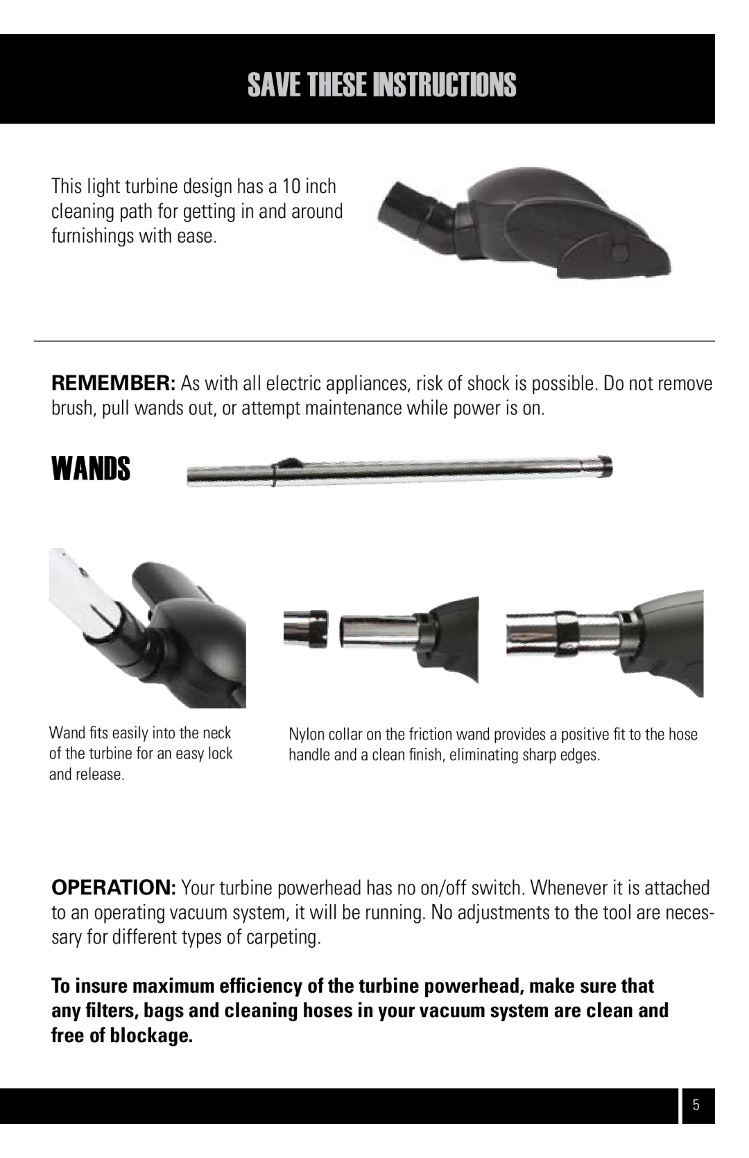 Air King CVS-11T manual Wands 