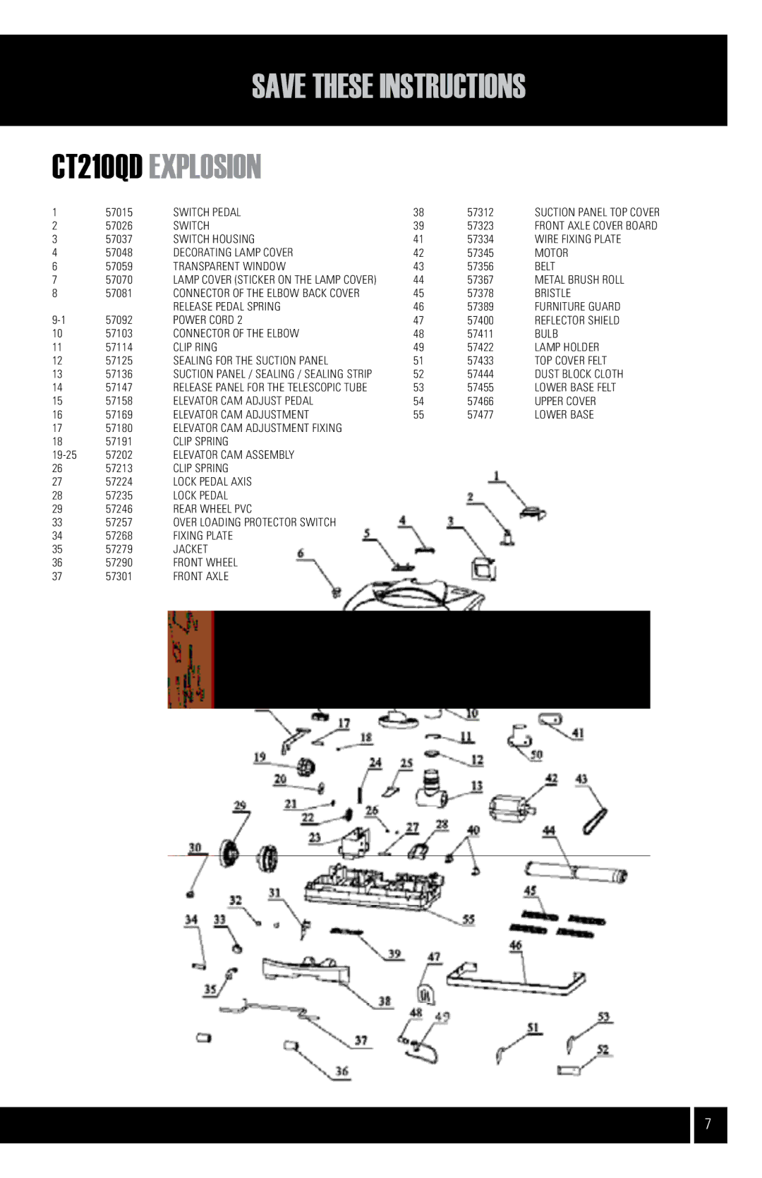 Air King CVS-21E manual CT210Qd explosion, Motor 