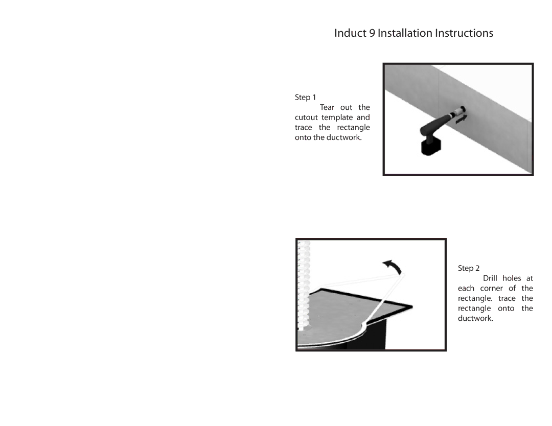 Air Oasis owner manual Induct 9 Installation Instructions 