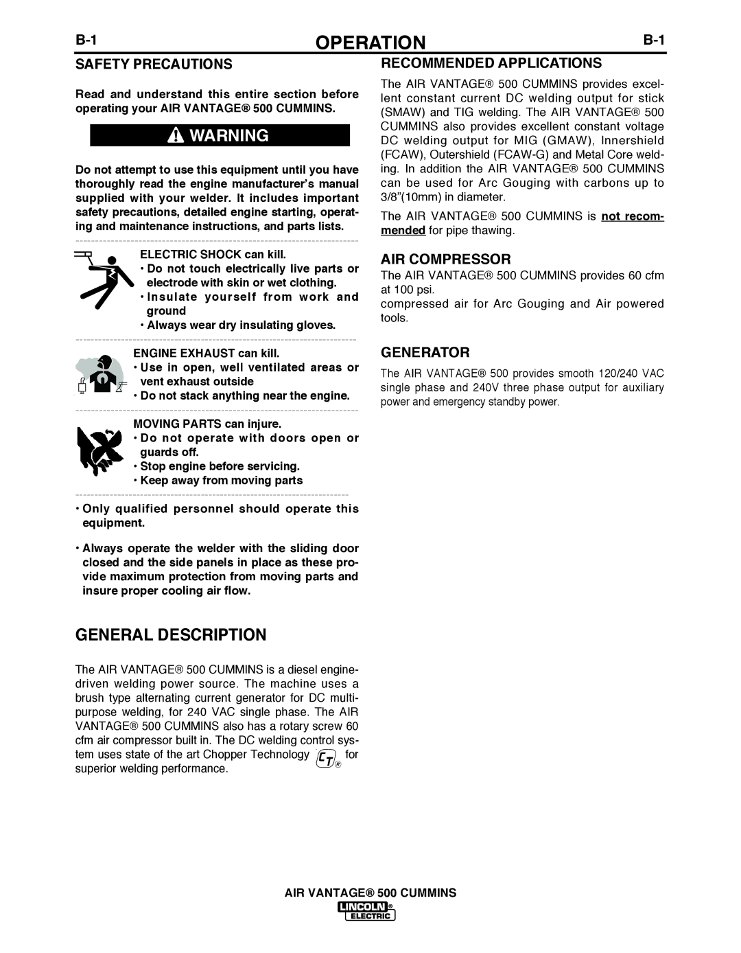 Air Vent Inc IM10065 manual Operation, General Description 