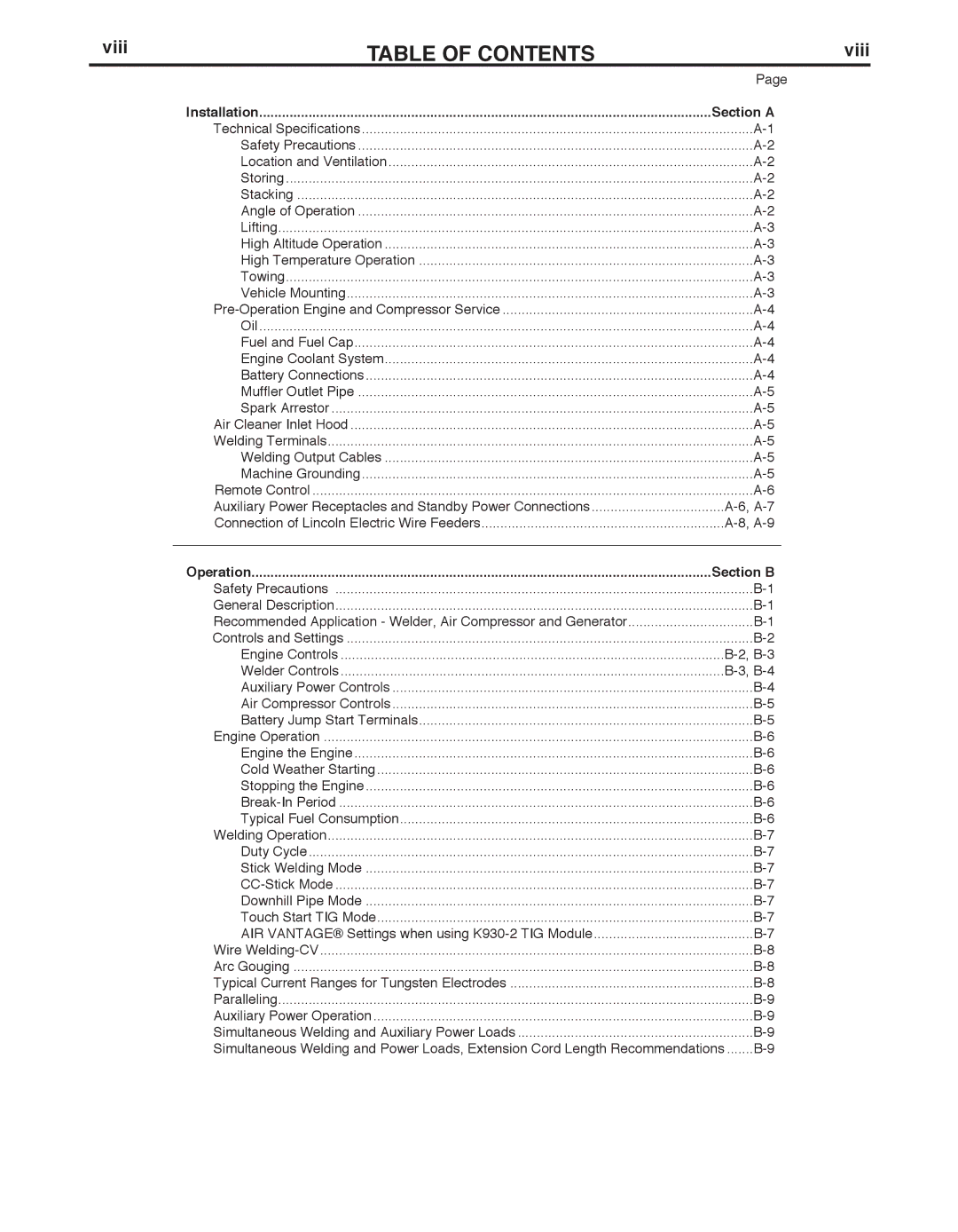 Air Vent Inc IM10065 manual TAbLE of Contents 