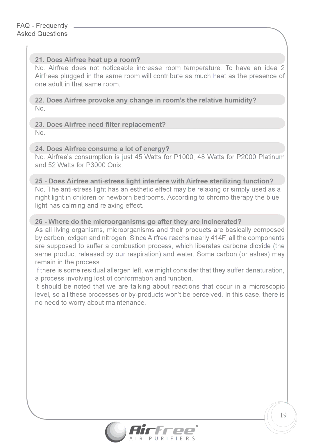 Airfree p1000 instruction manual Does Airfree heat up a room? 