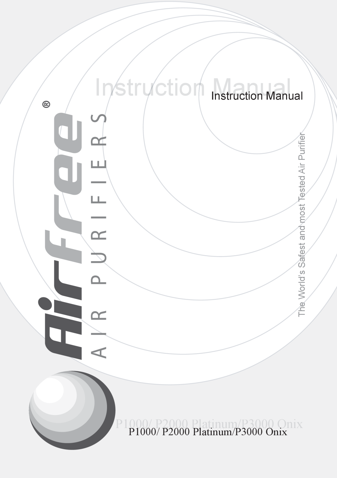 Airfree p1000 instruction manual Instruuctionn Manual, P1000/ P2000 Platinum/P3000 Onix 