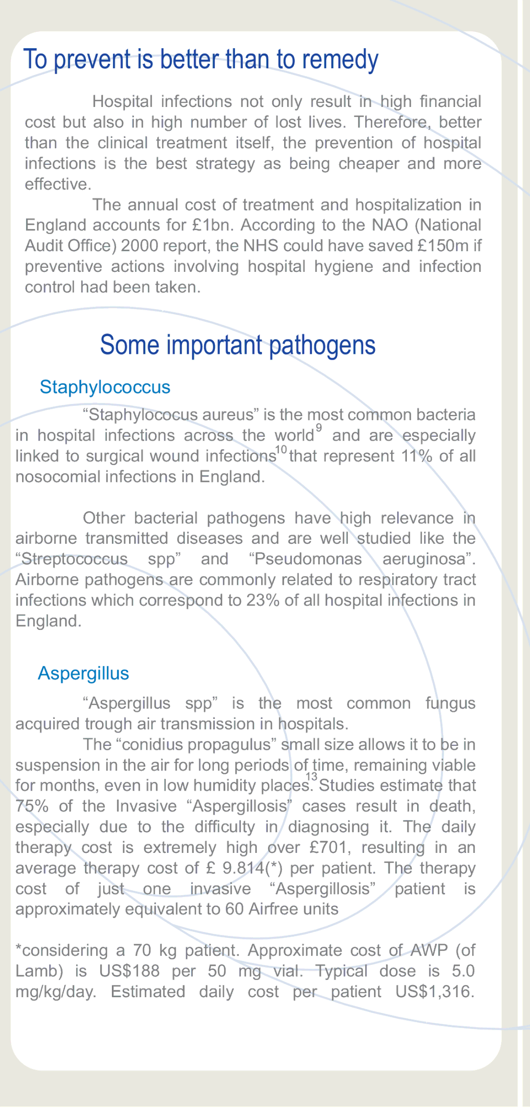 Airfree P80 manual To prevent is better than to remedy, Some important pathogens 