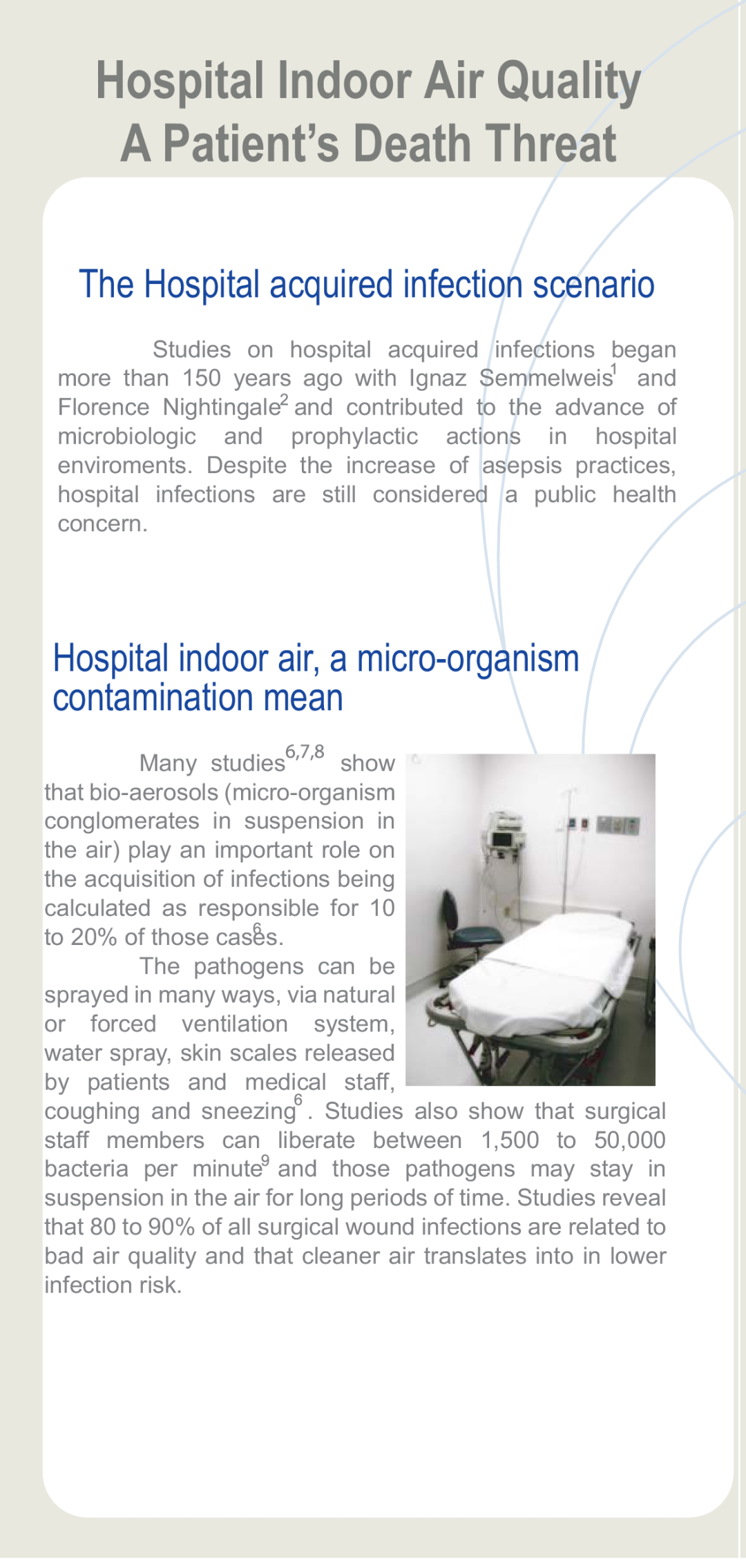 Airfree P80 manual The Hospital acquired infection scenario 