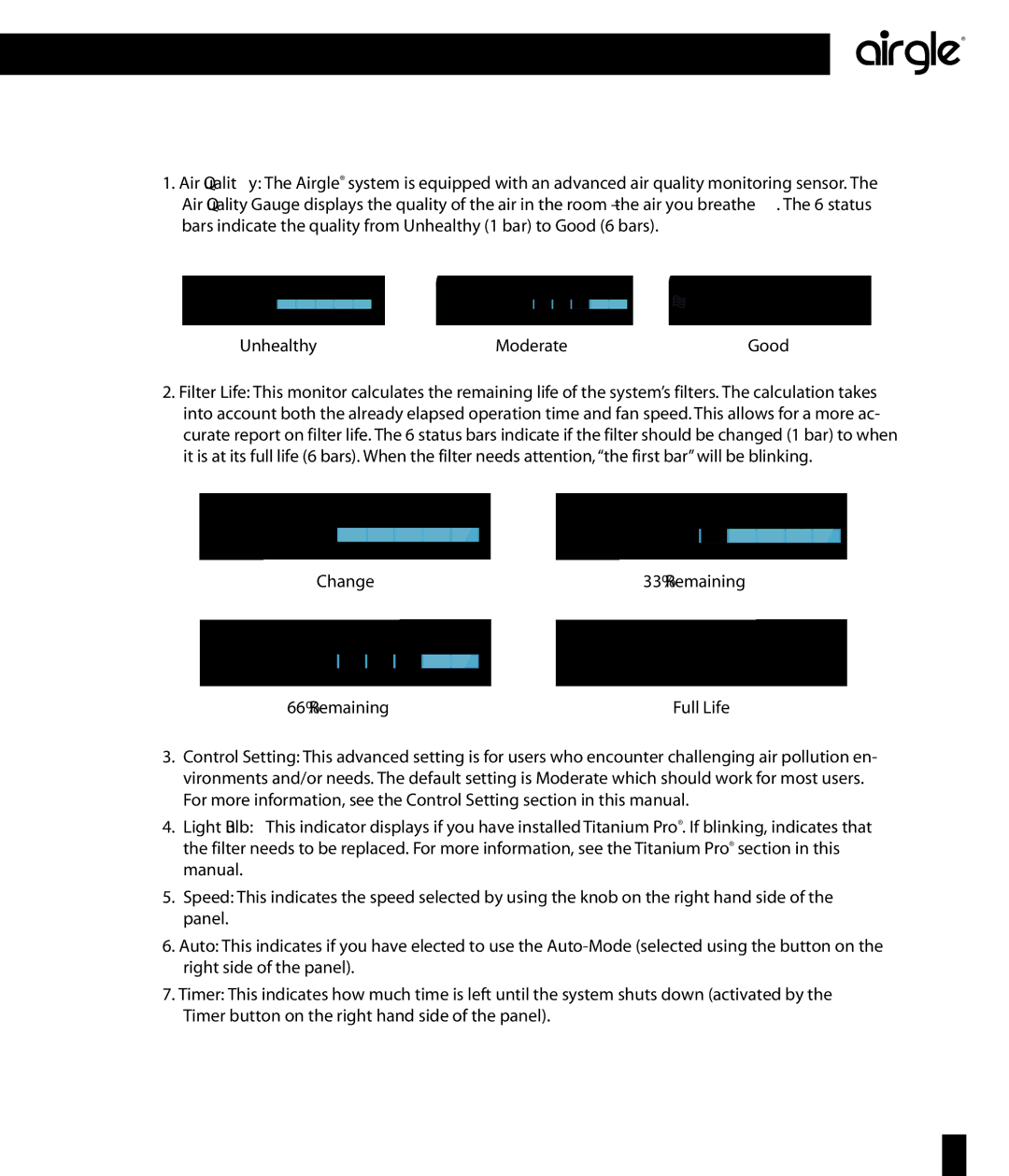 Airgle AG800, AG850 owner manual Change 