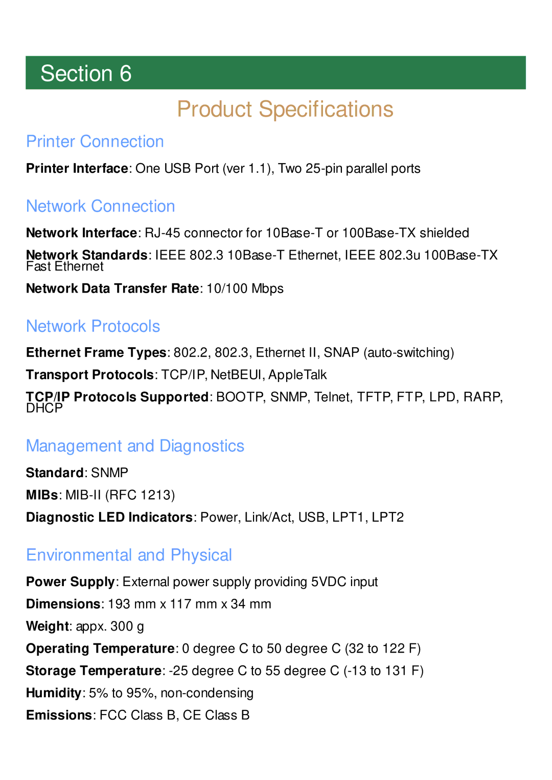 Airlink APSUSB2 manual Product Specifications 