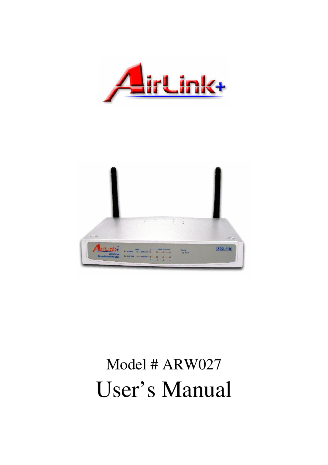 Airlink ARW027 user manual User’s Manual 