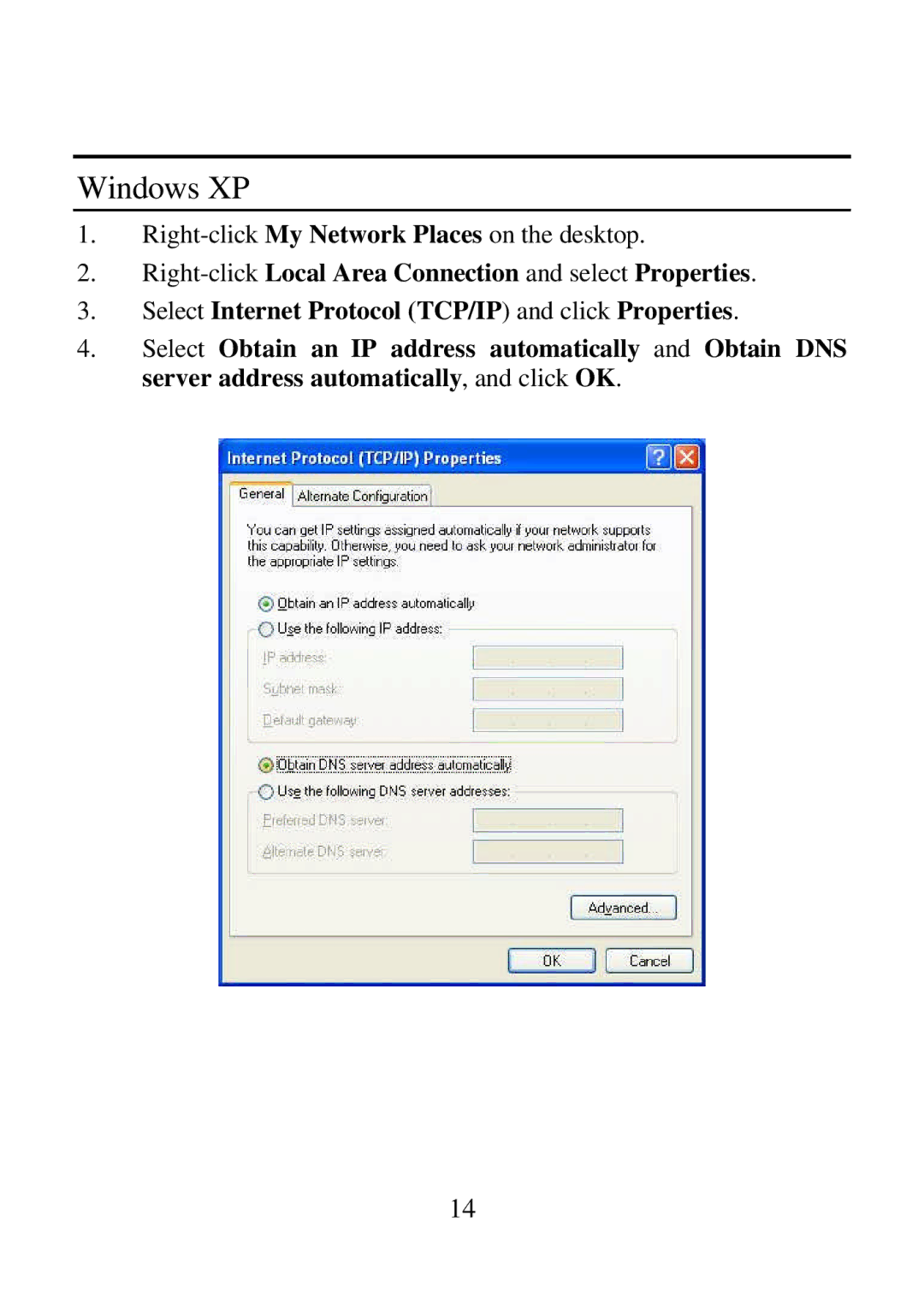 Airlink ARW027 user manual Windows XP 