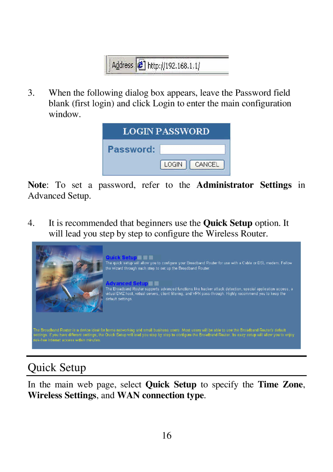 Airlink ARW027 user manual Quick Setup 