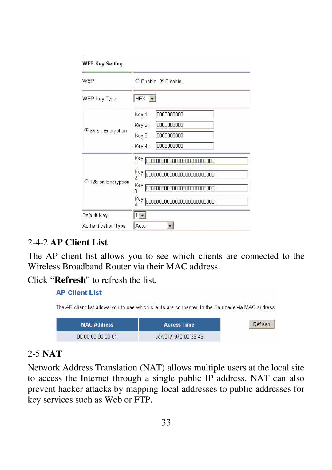 Airlink ARW027 user manual 2AP Client List 