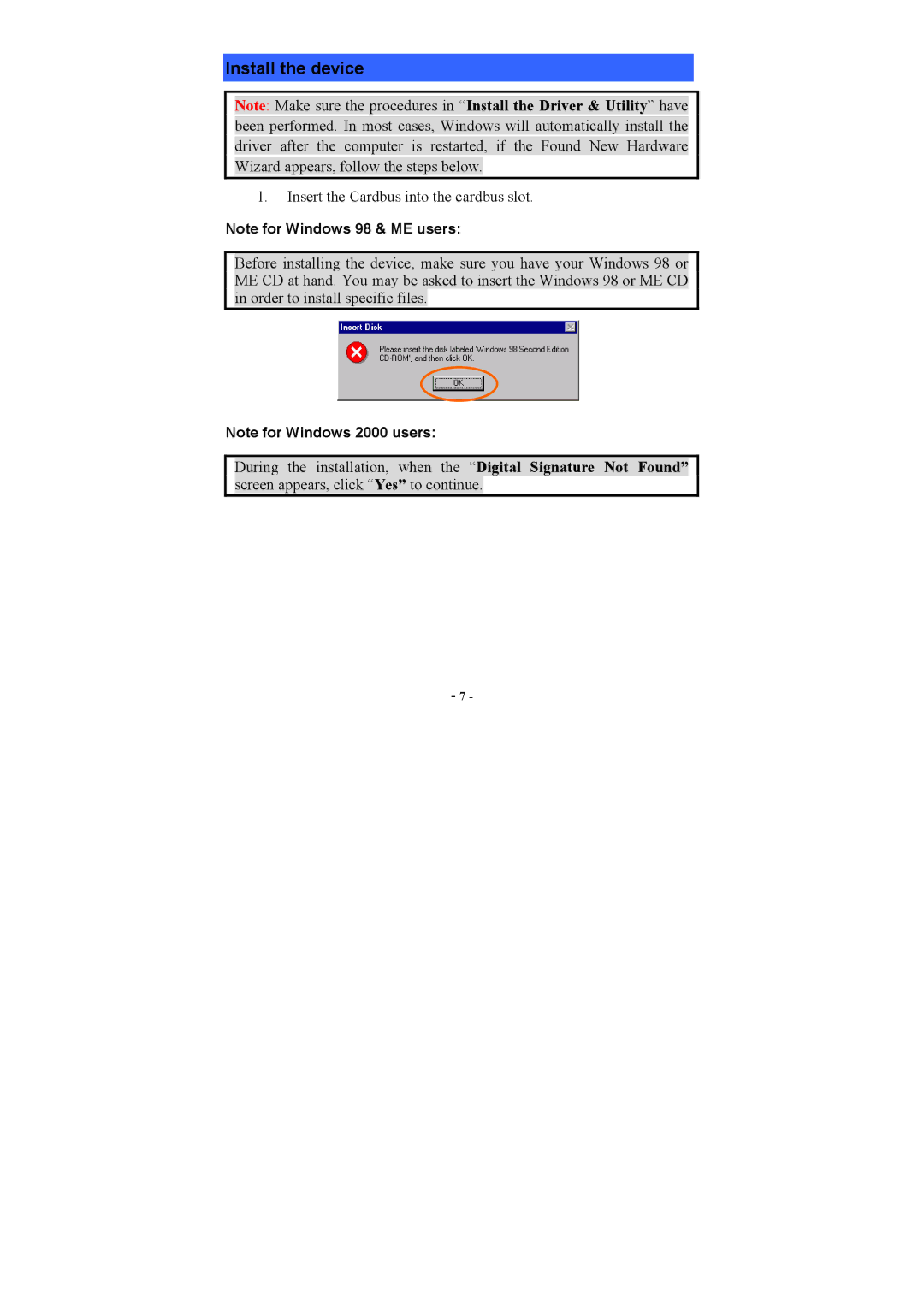 Airlink AWLC3025 user manual Install the device 