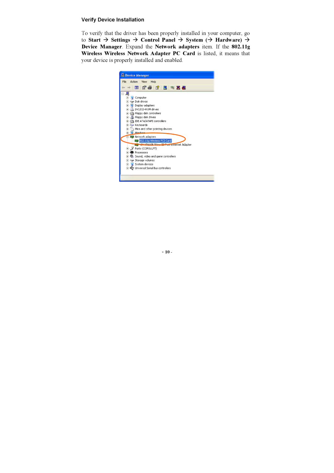 Airlink AWLH3025 user manual Verify Device Installation 