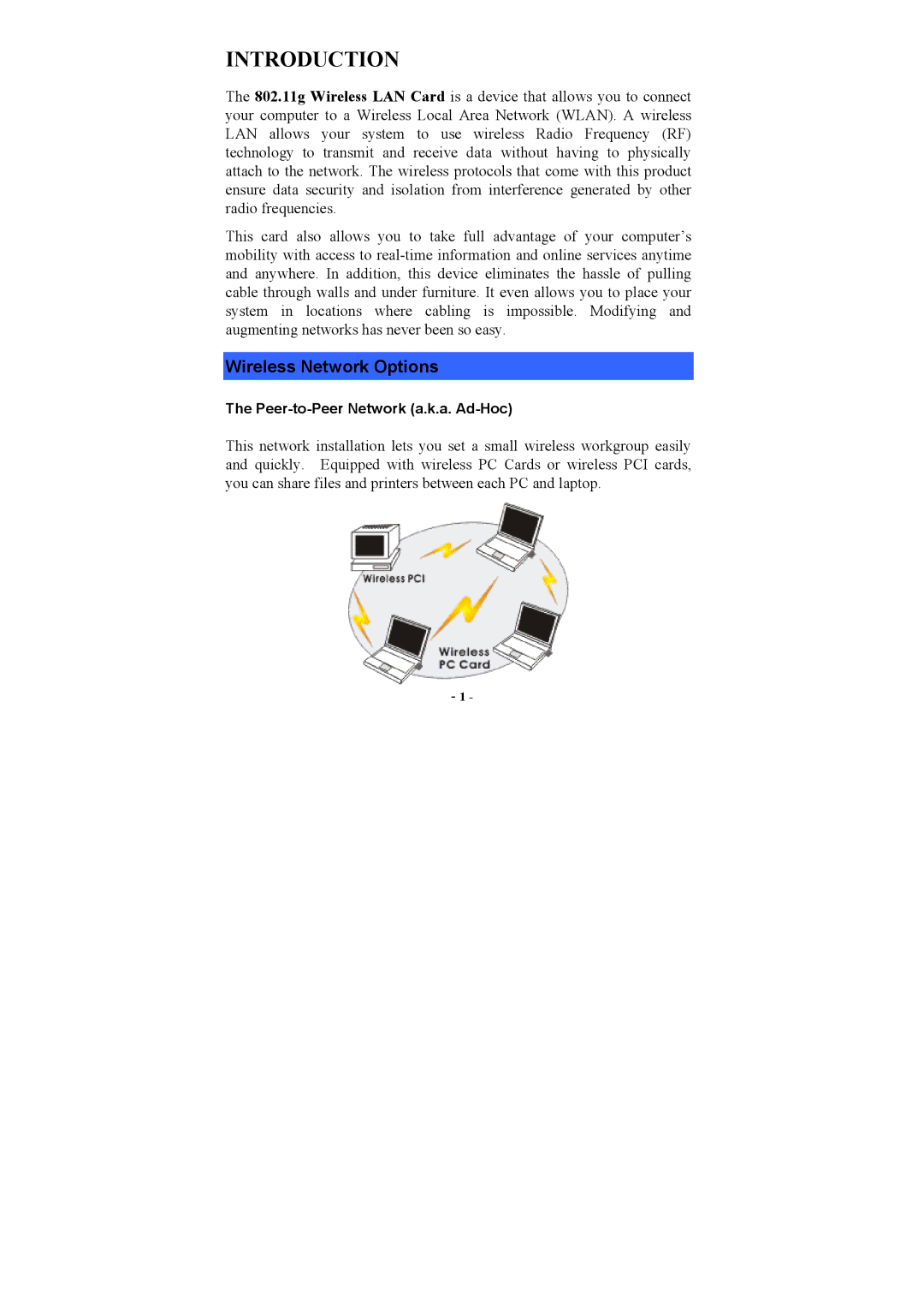 Airlink AWLH3025 user manual Introduction, Wireless Network Options 