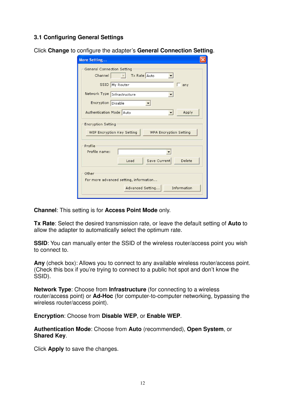 Airlink AWLL3025 user manual Configuring General Settings 