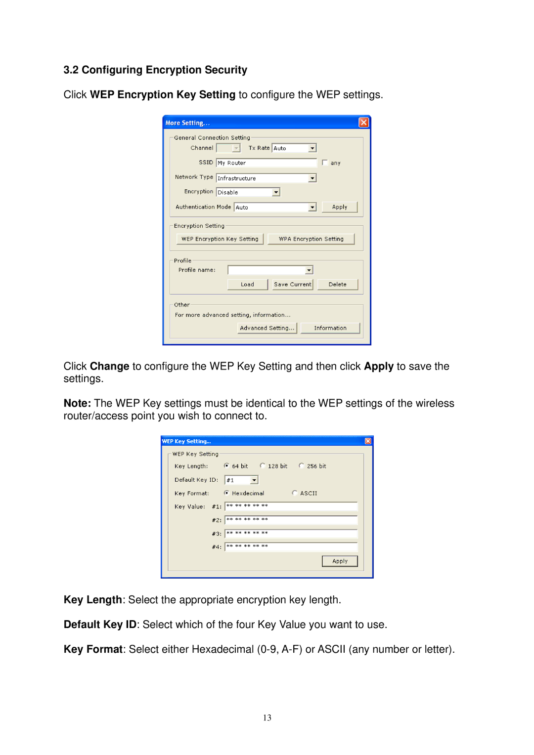 Airlink AWLL3025 user manual Configuring Encryption Security 