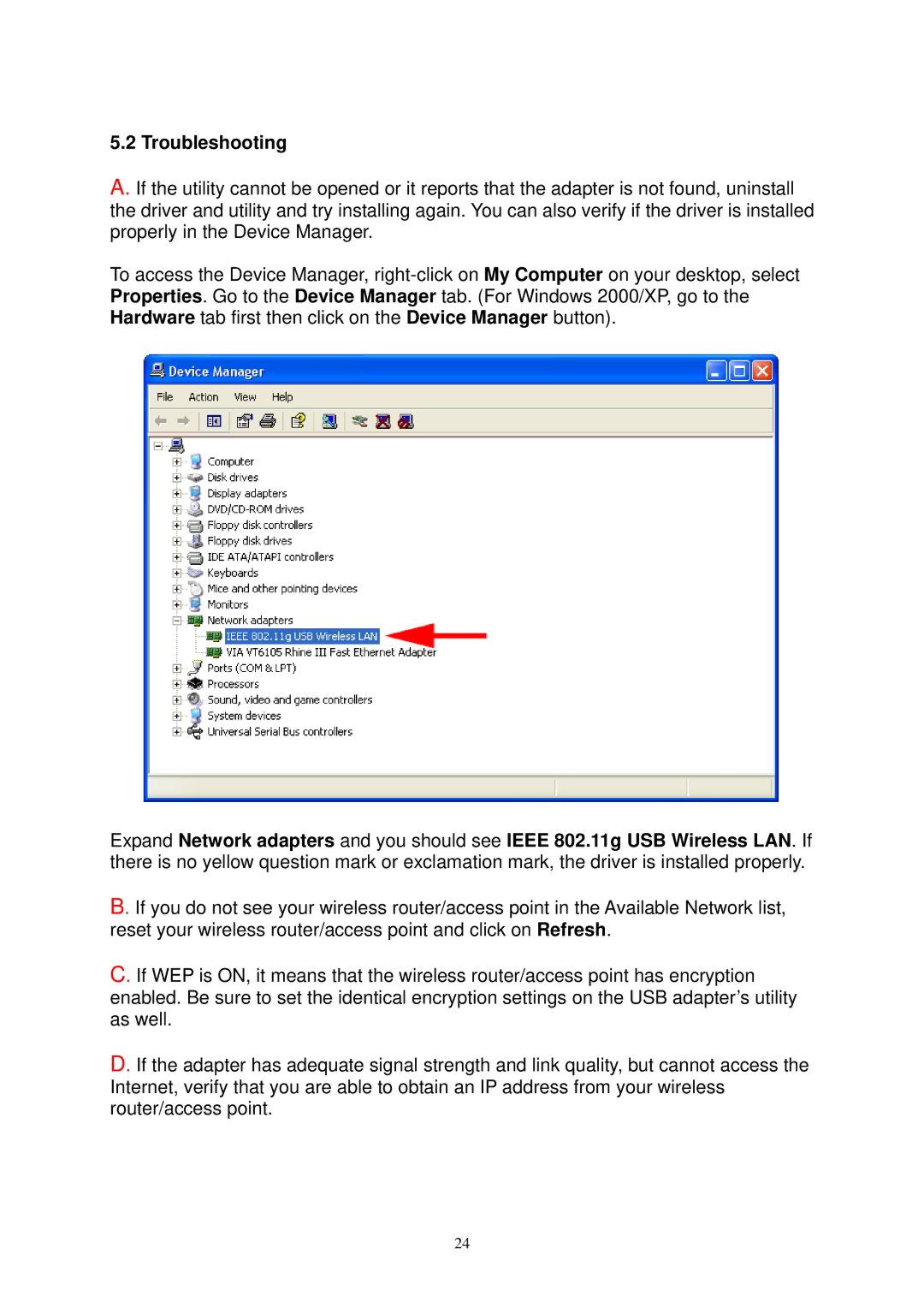 Airlink AWLL3025 user manual Troubleshooting 