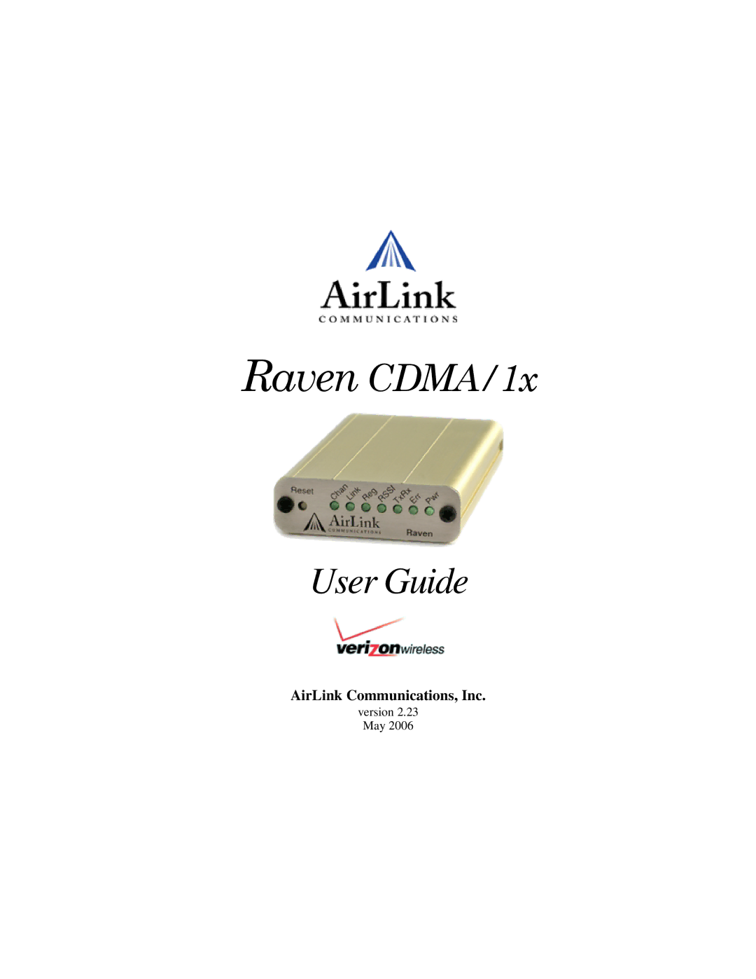 Airlink CDMA/1x manual User Guide 