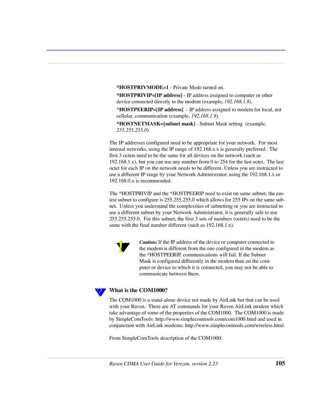 Airlink CDMA/1x manual 105, What is the COM1000? 