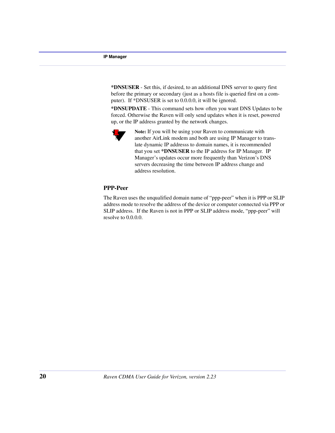 Airlink CDMA/1x manual PPP-Peer 