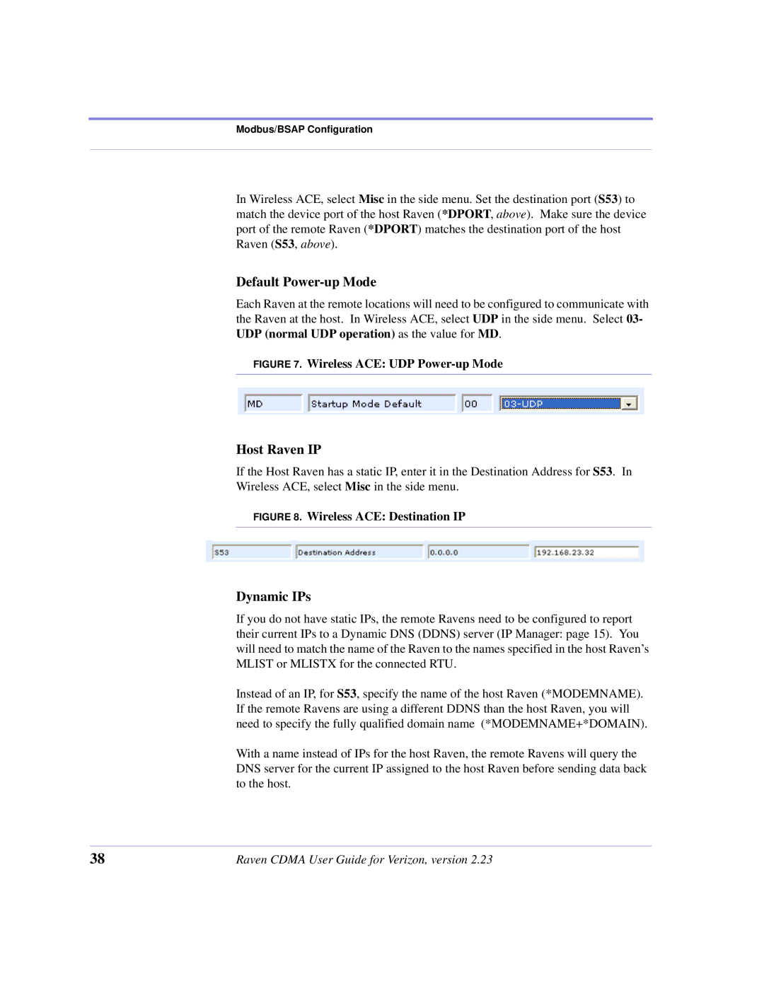 Airlink CDMA/1x manual Host Raven IP, Dynamic IPs 