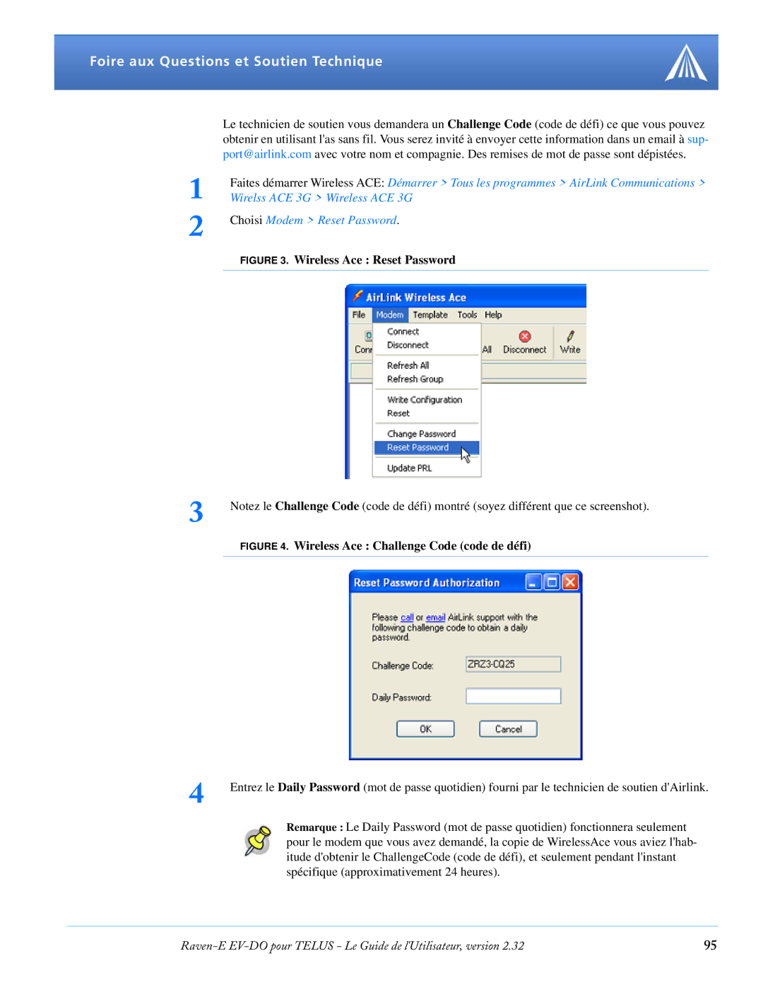 Airlink EV-DO manual Wireless Ace Reset Password 