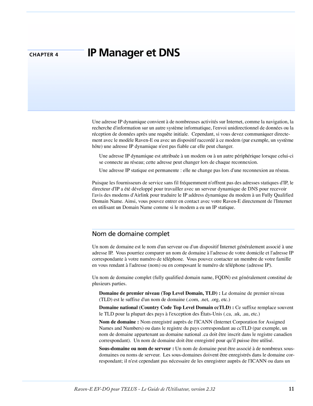 Airlink EV-DO manual IP Manager et DNS, Nom de domaine complet 