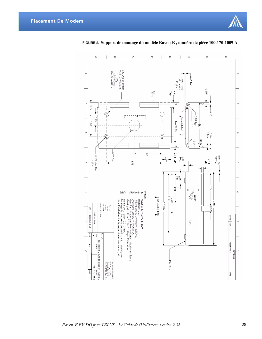 Airlink EV-DO manual Placement De Modem 