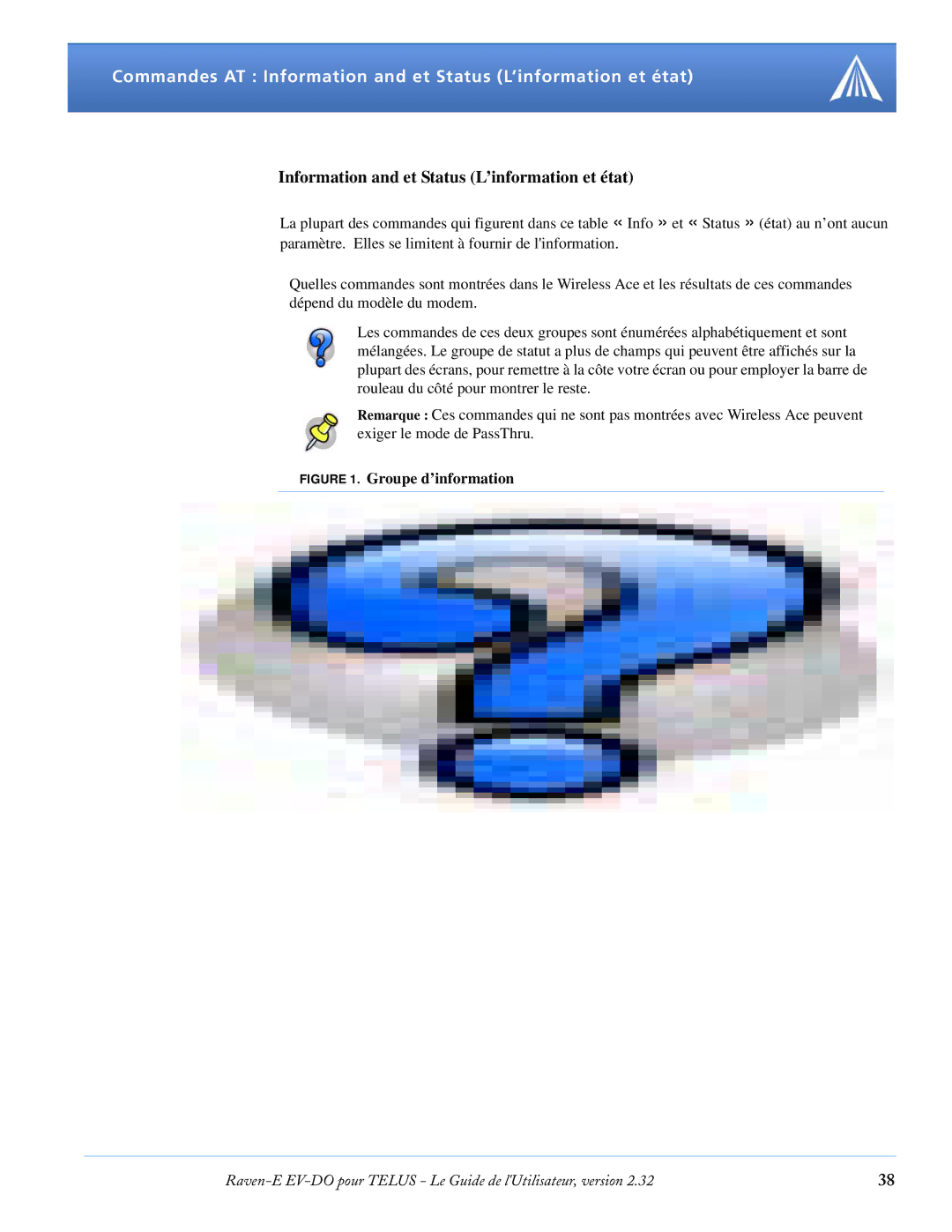 Airlink EV-DO manual Commandes AT Information and et Status L’information et état 