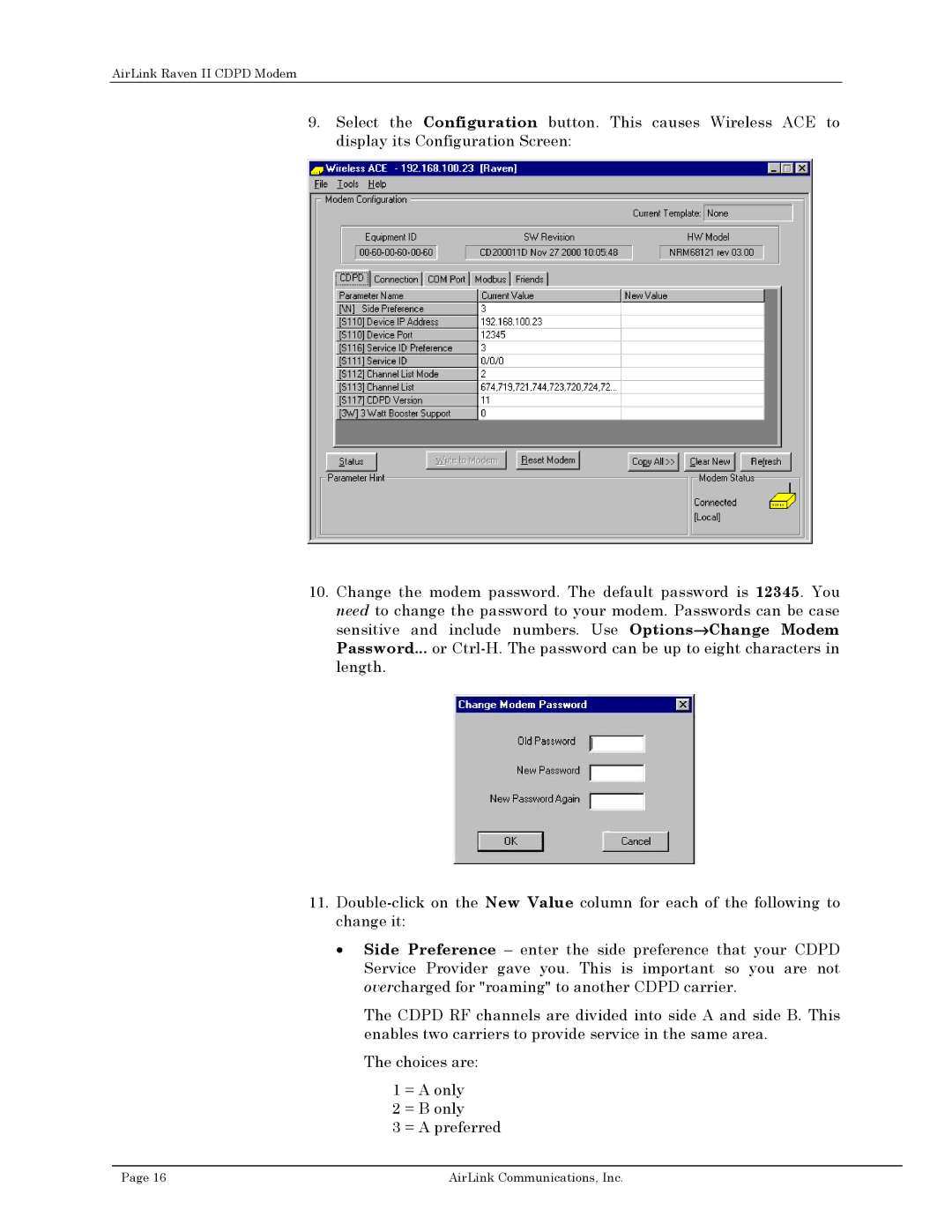 Airlink user manual AirLink Raven II Cdpd Modem 