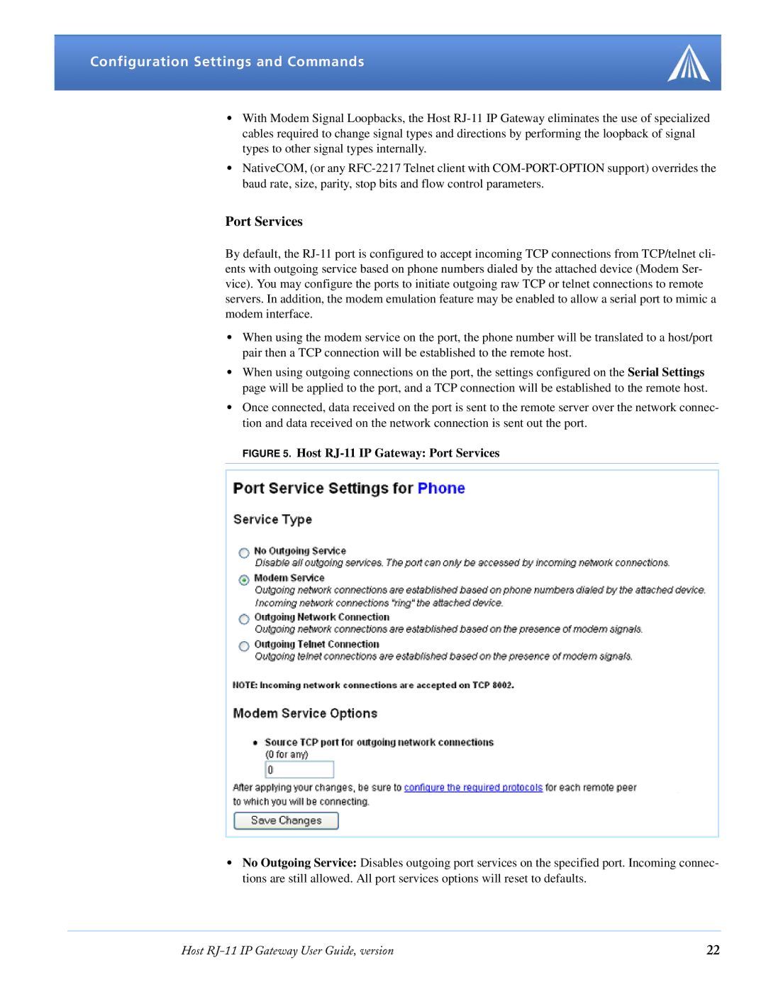 Airlink manual Host RJ-11 IP Gateway Port Services 