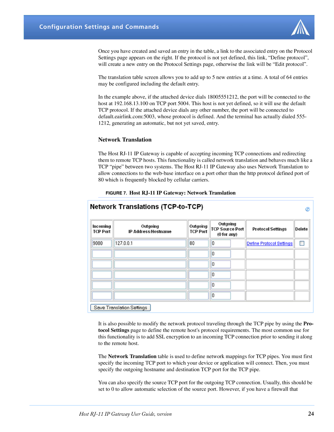 Airlink manual Host RJ-11 IP Gateway Network Translation 