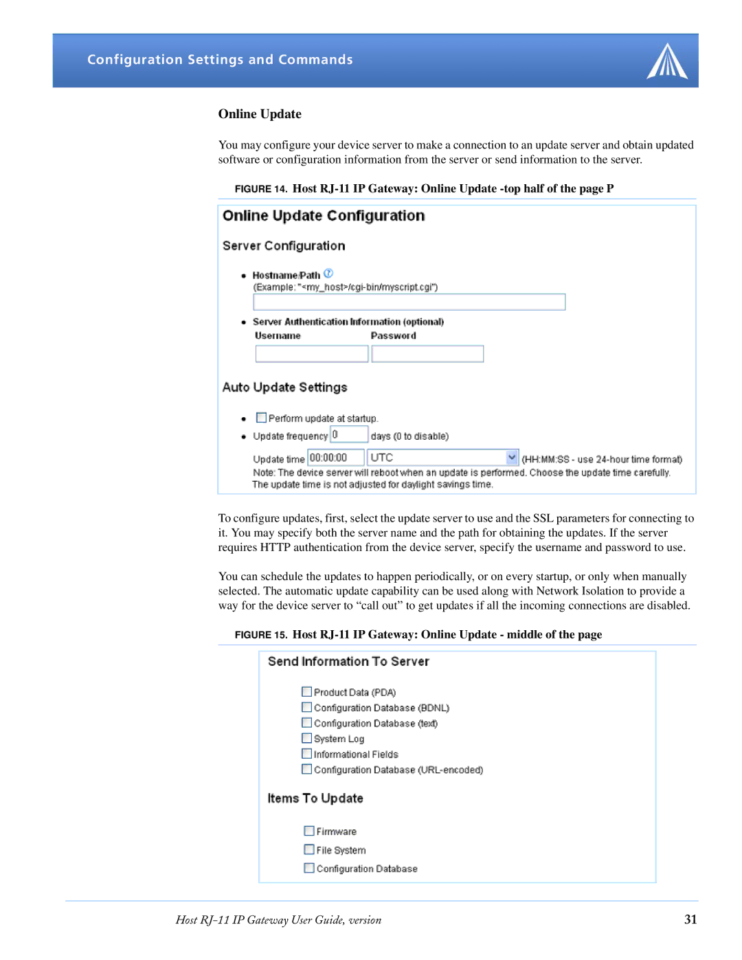 Airlink manual Host RJ-11 IP Gateway Online Update -top half of the page P 