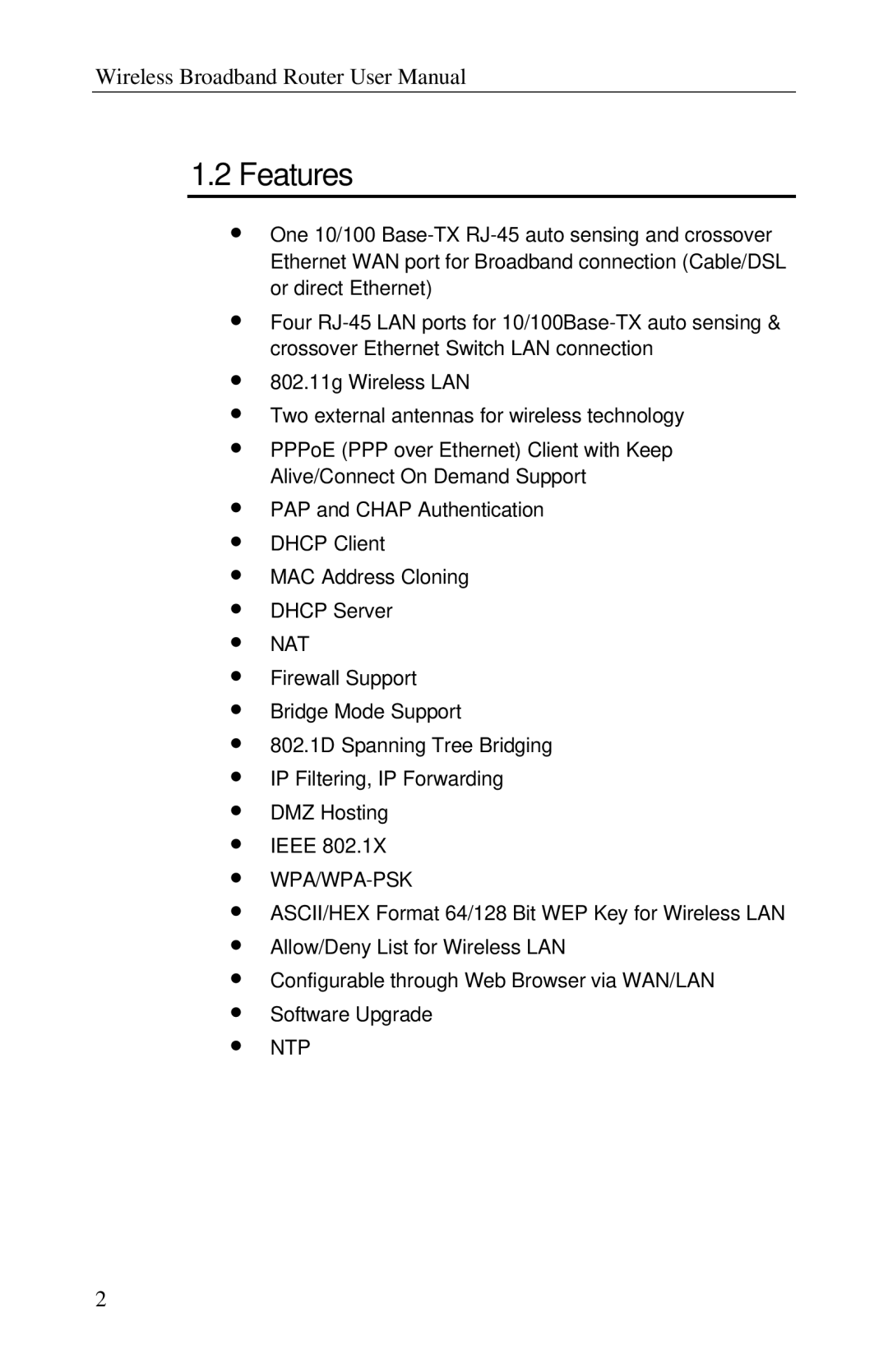 Airlink RT210W user manual Features, ∙ Nat 