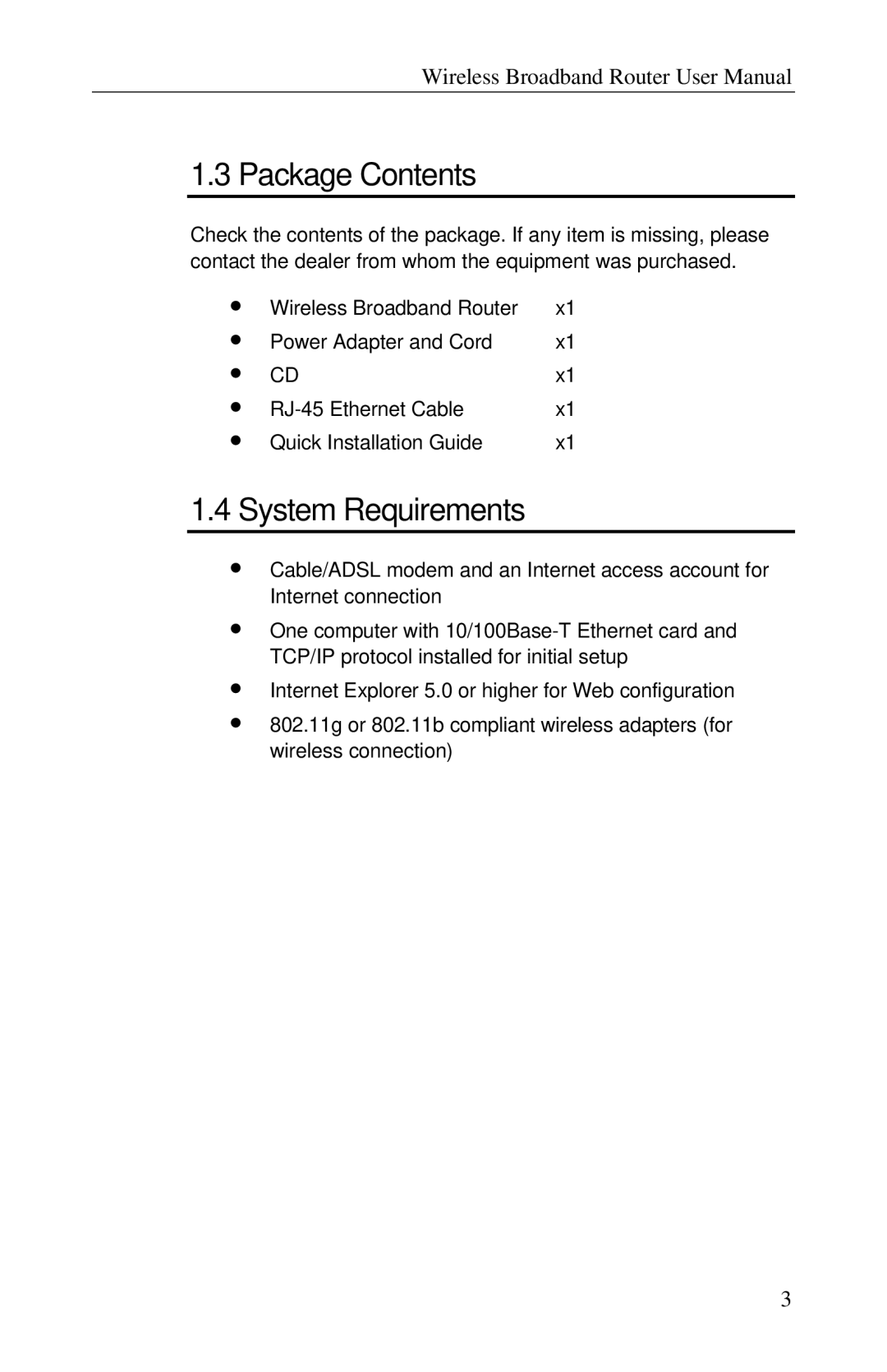 Airlink RT210W user manual Package Contents, System Requirements 