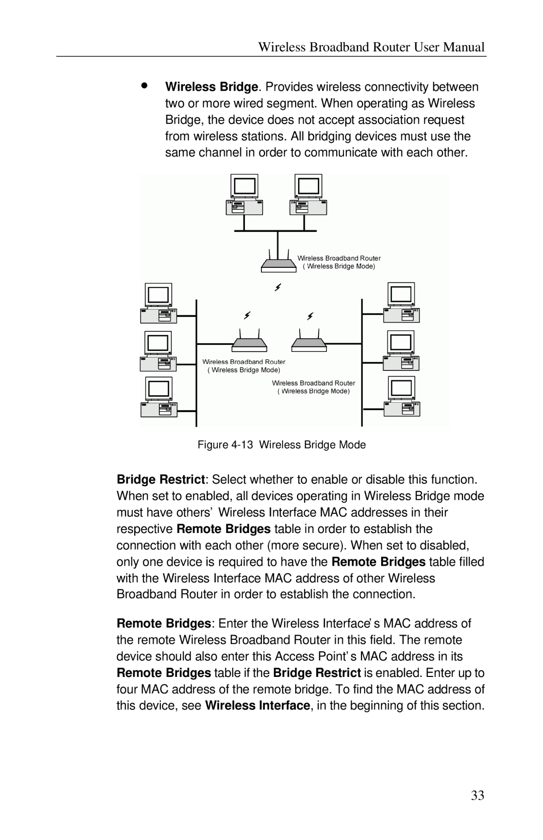 Airlink RT210W user manual Wireless Bridge Mode 