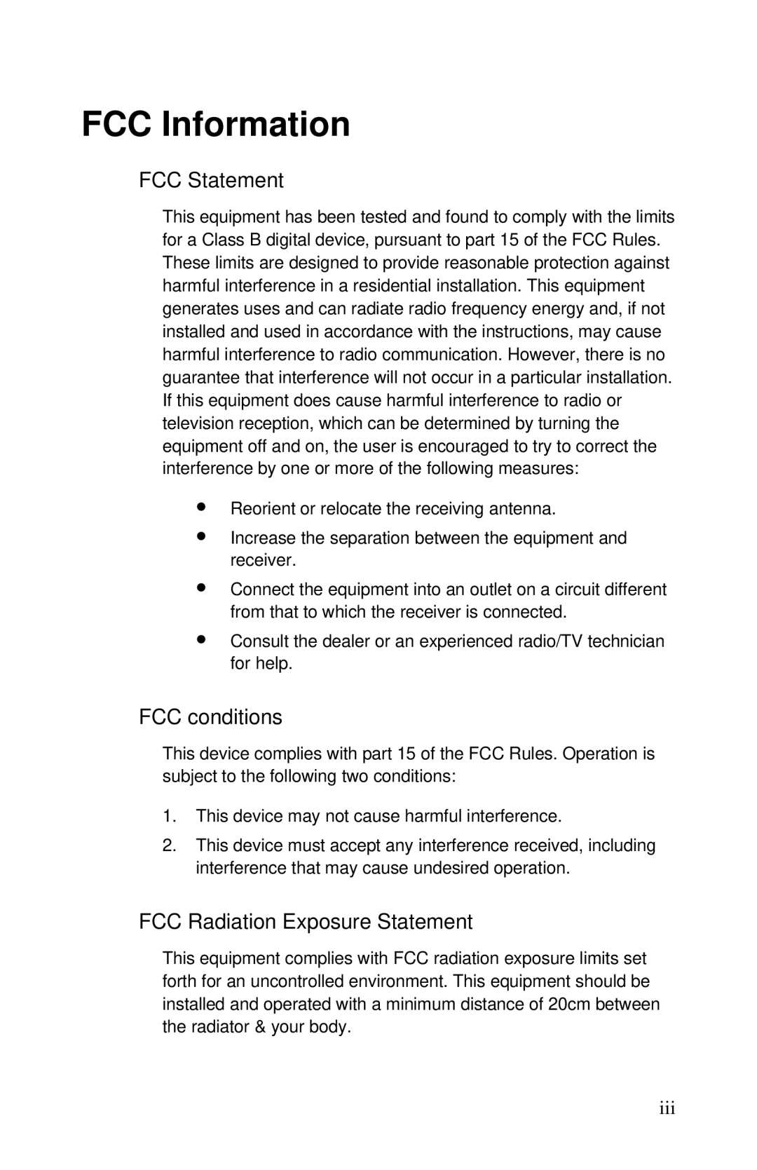 Airlink RT210W user manual FCC Information 