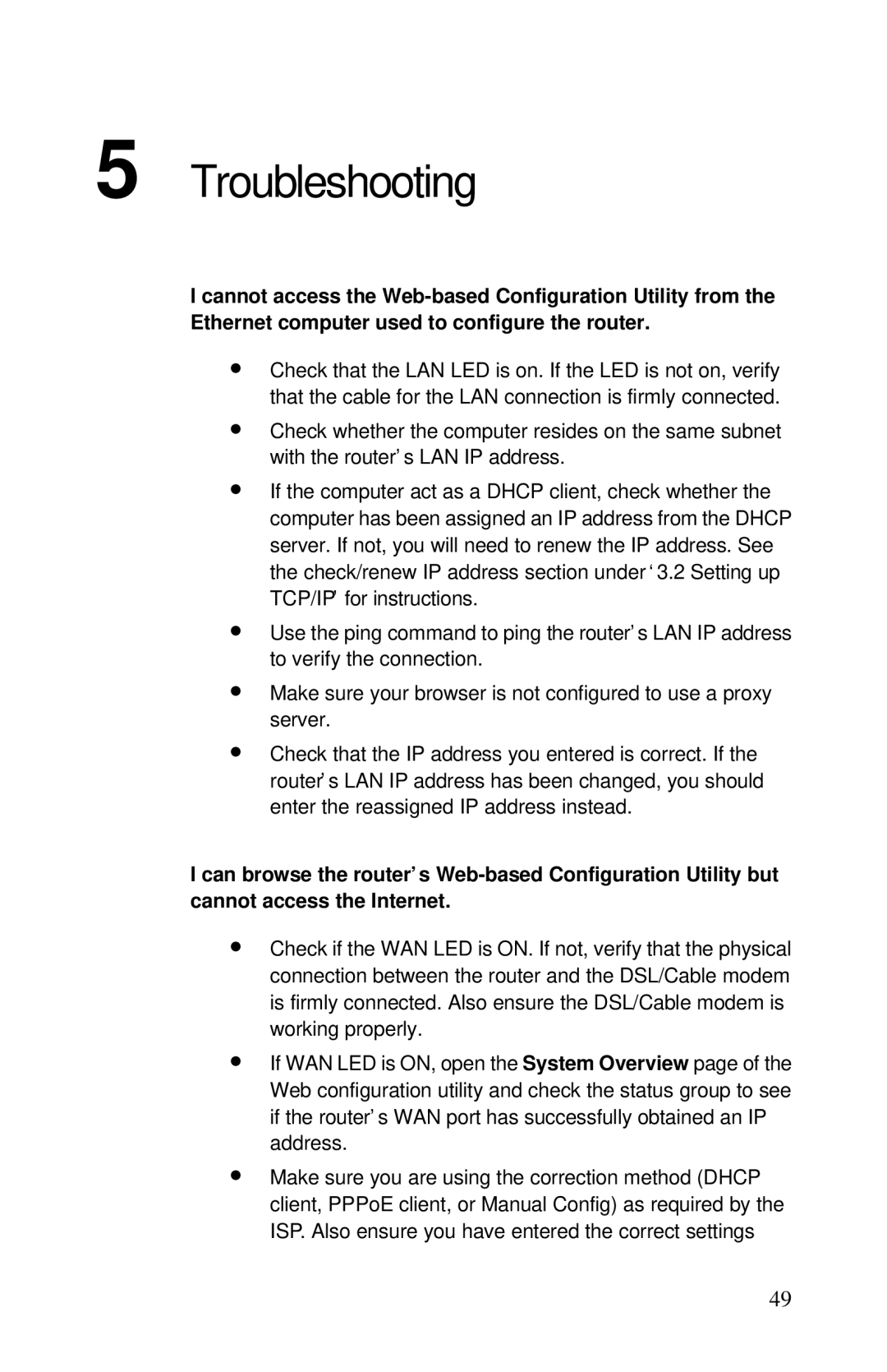 Airlink RT210W user manual Troubleshooting 