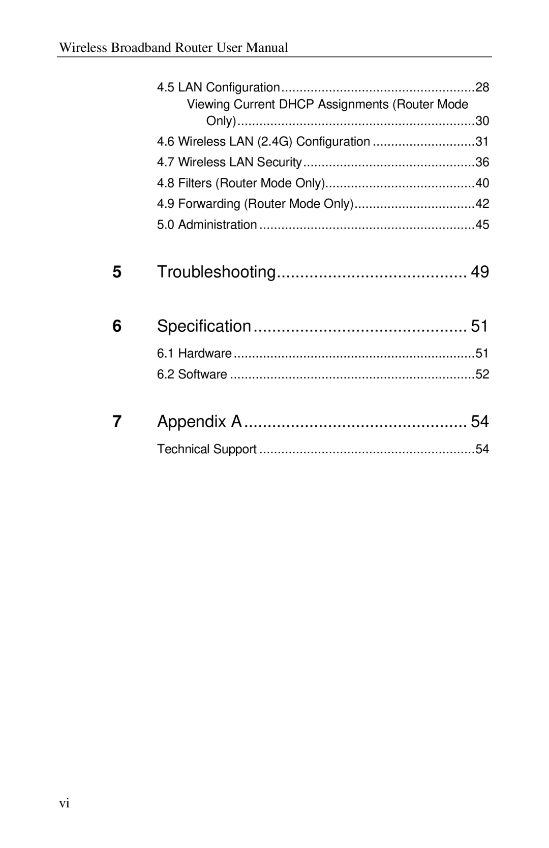 Airlink RT210W user manual Troubleshooting Specification, Appendix a 