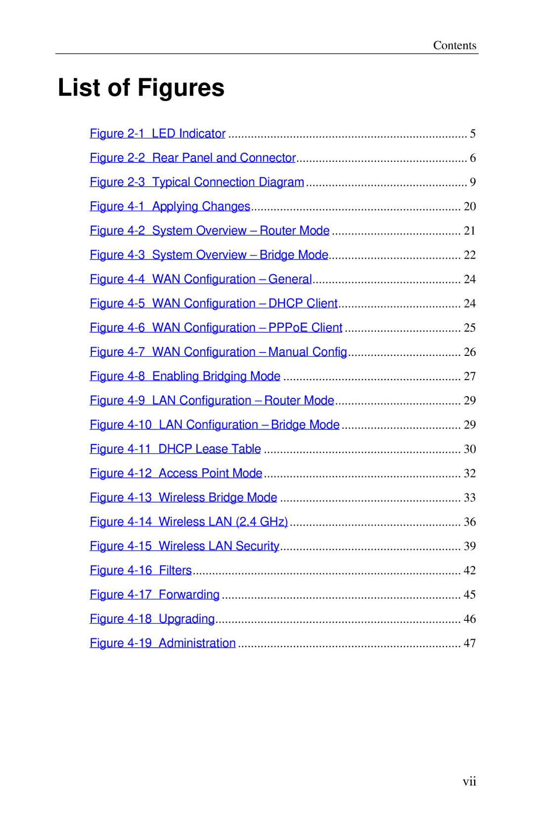 Airlink RT210W user manual List of Figures 