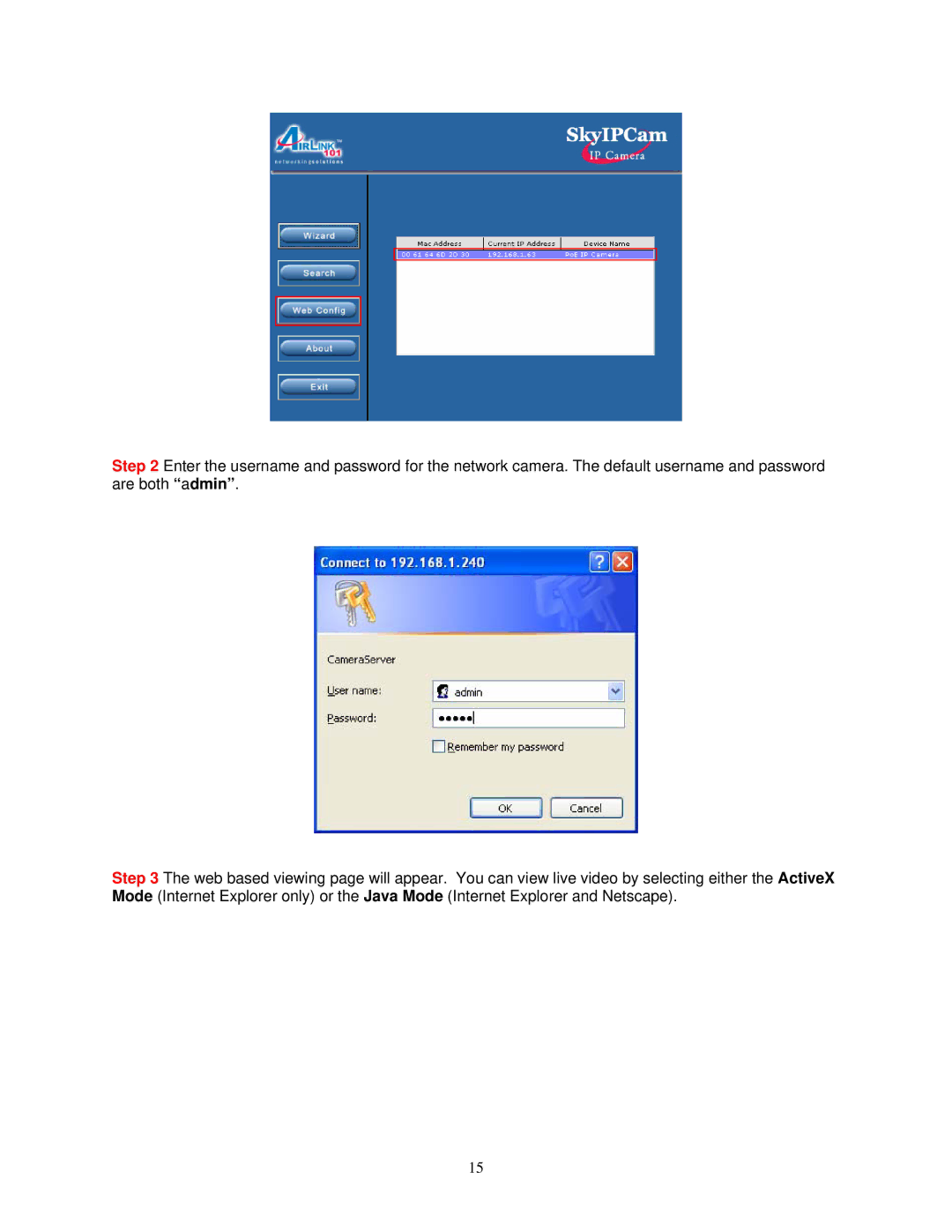 Airlink SkyIPCam310 user manual 