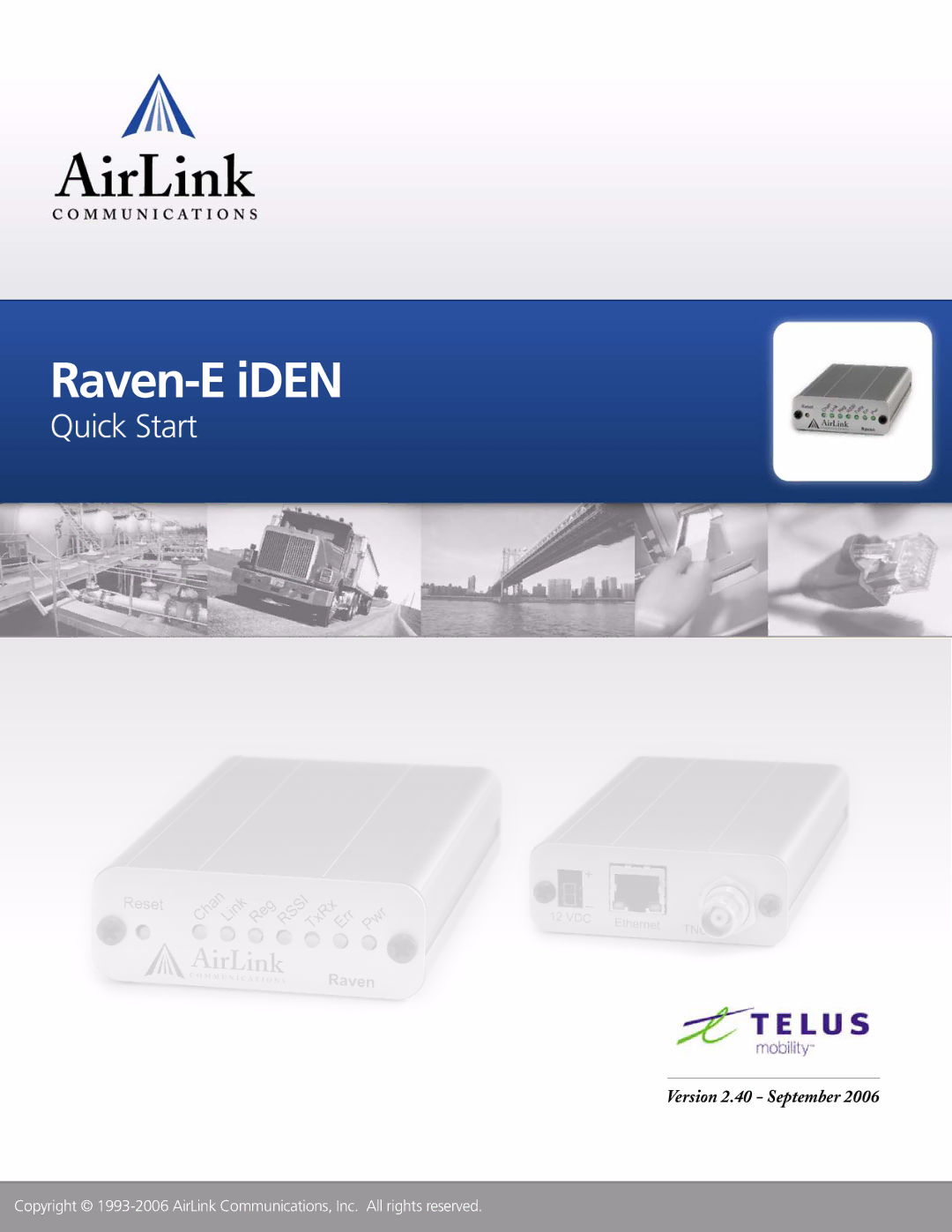 Airlink Version 2.40 quick start Raven-E iDEN 