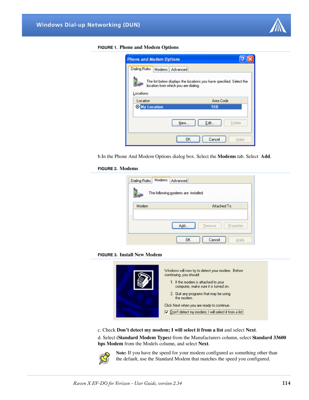 Airlink X EV-DO manual Windows Dial-up Networking DUN, 114 