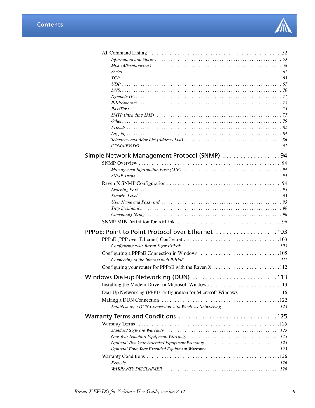 Airlink X EV-DO manual Simple Network Management Protocol Snmp 